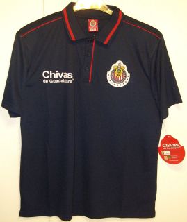 Chivas de Guadalajara Mens Authentic Polo Shirt Navy New