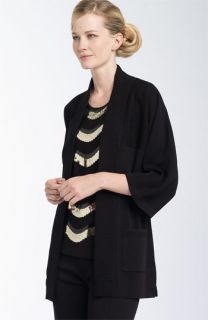 Exclusively Misook Ribbed Open Cardigan