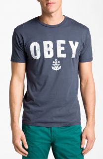 Obey Naval Graphic Crewneck T Shirt