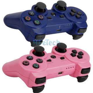 Lot 2 Wireless Controller Bluetooth for Sony PS3 Pink Blue Free