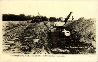 Pittsburg KS Commercial Fuel Co Steam Shovel Mining Real Photo
