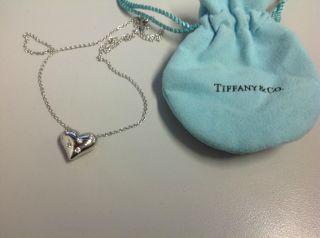 Platinum Tiffany Co Diamond Heart Necklace