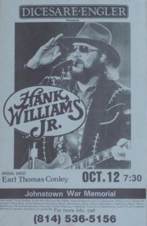Hank Williams Jr. Earl Thomas Conley LIVE Music Concert Poster Print