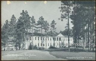 Postcard of Post Headquarters Fort Jackson Columbia SC