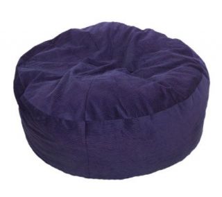 Convertible Beanbag Style Queen Chair/Bed w/ Corduroy Cover — 