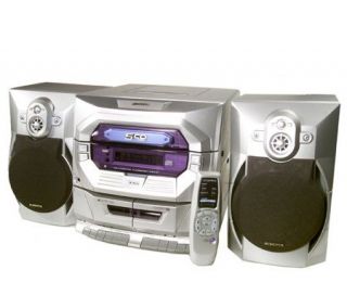 Audiovox Stereo Shelf System w/ 5 Disc CD, Dual Cassette —