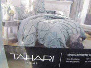  Tahari Slate Blue King Comforter Set