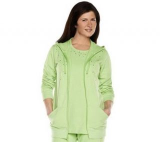 Quacker Factory Sparkle and Shine Knit Jacket T shirt Set —