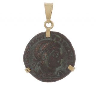 Constantine Ancient Coin Pendant 18K Gold —