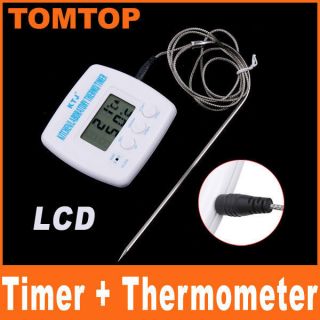 LCD Digital Timer Thermometer Alarm Cooking Kitchen BBQ Food