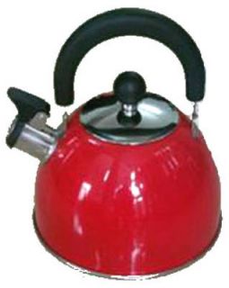  Stainless Steel Whistling Tea Kettle Painted Steel Red Finish
