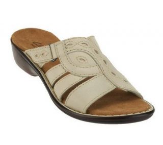Clarks Bendables Ina Angie Leather Slip on Sandals —