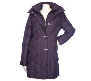 Centigrade Quilted Down Coat with Removable Hood —