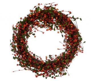22 Autumn Berry Wreath with Leaves by Valerie —