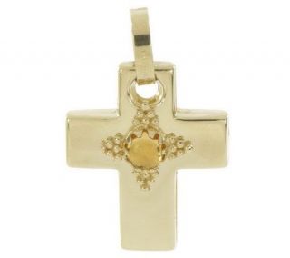 EternaGold Polished Gemstone Cross Pendant 14K Gold —