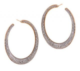 AffinityDiamond 1/2 ct tw Pave Hoop Earrings, 14K Gold —