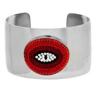 Steel by Design Crystal Evil Eye Cuff Bracelet —