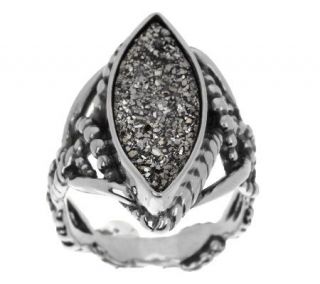 Carolyn Pollack Platinum Color Drusy Sterling Ring   J271824