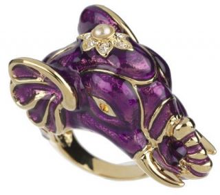 Kenneth Jay Lanes Majestic Purple Elephant Ring —