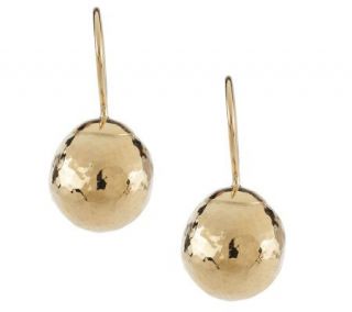 EternaGold Hammered Bead Earrings w/Secura Clasp 14K Gold —