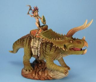 7016 Dark Sword Visions in Fantasy Triceratops with Rider Box Set
