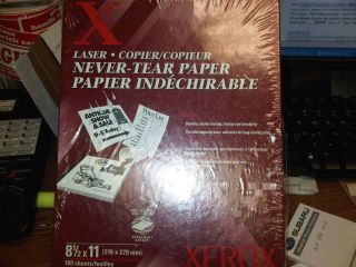 XEROX NEVER TEAR COPY PAPER WATER PROOF NO FRAYING OR SMUDGING