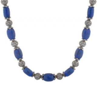 Artisan Crafted Sterling and Lapis Bead 20 Necklace —