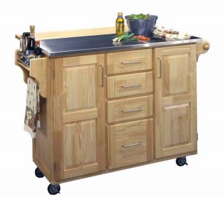 Home Styles Stainless Steel Top Kitchen Cart  Nural Finish —