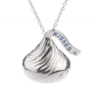 Sterling Diamond Accent Hershey Kiss Pendant with 16 Chain —
