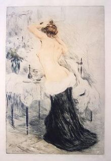 Manuel Robbe Signed 1906 Color Aquatint Drypoint