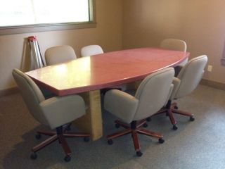 CONFERENCE ROOM TABLE AND 6 CHAIRS Set Meeting Contemporary Office