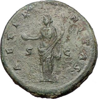 Faustina I Sestertius 141AD Large Ancient Roman Coin Forethought