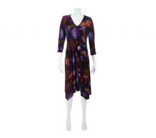 Nina Leonard Matte Jersey High Low Hem Dress —
