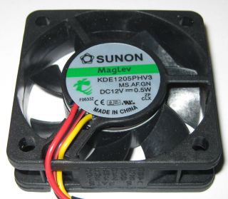 Sunon 50 mm Ultra Quiet Cooling Fan 12 V 10 CFM 22 DB KDE1205PHV3 Tach