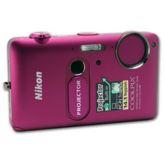 Nikon CoolPix S1200pj (Pink) 14.1MP Digital Camera With Built In