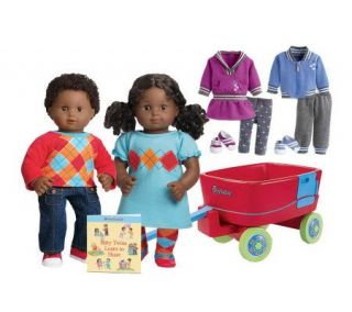 American Girl Bitty Twins Play Collection w/ Wagon, Book & Play 
