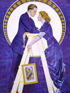 Coles Phillips Hanging Picture Love 1912 Print Matted