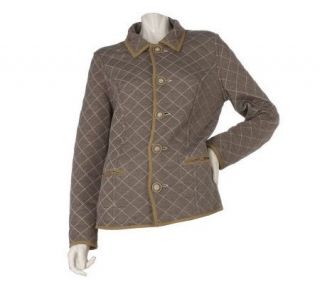 Susan Graver Quilted Reversible Jacket with Contrast Trim —