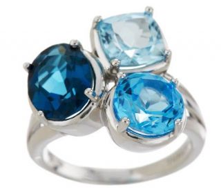 25 ct tw Colors of Blue Topaz Multi shape Sterling Ring —