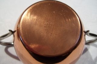 Vintage Flemish Copper Cream Sugar Bowl Silver Tone Handles Spout