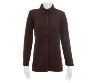 Denim & Co. Essentials Long Sleeve Fleece Big Shirt   A209833