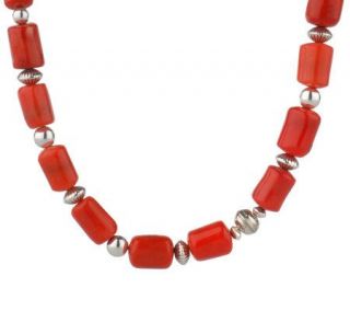 Southwestern Sterling Coral Necklace —