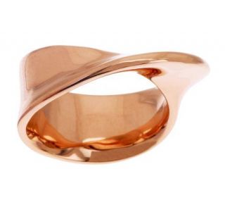 Bronzo Italia Solid Polished Sculpted Twist Design Ring —