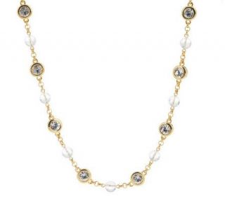 Jacqueline Kennedy Crystal Orb & Bezel Style Long Necklace —
