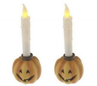BethlehemLights Set of 2 BatteryOperated Halloween Candles w/Timer