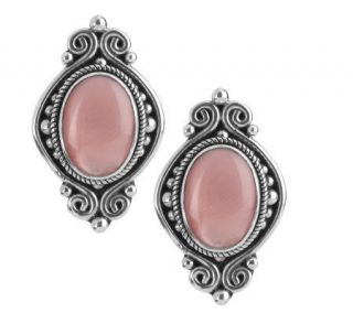 Artisan Crafted Sterling Pink Mother of Pearl Earrings —