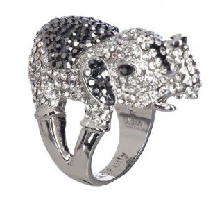 Kirks Folly Elephant Walk Crystal Encrusted Ring —