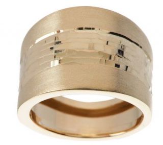 EternaGold Bold Satin & Diamond Cut Ring 14K Gold   J266743