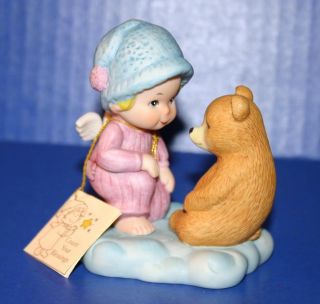 Cute Vintage Dakin Marilyn Conklin Angel & Teddy Bear Figurine