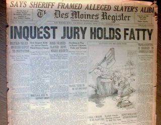 ORIG1921 Headline Newspaper Silent Movie Star Fatty Arbuckle Arrested